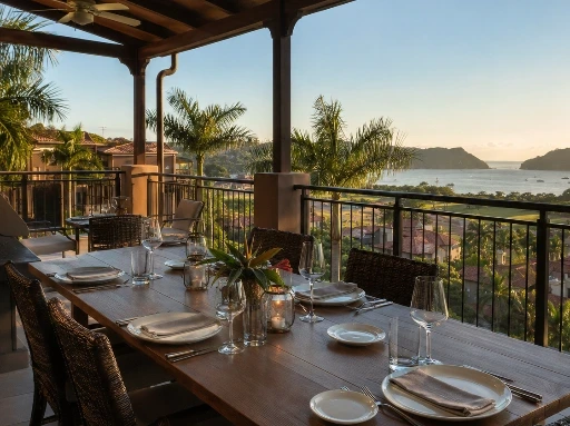 Private terrace prepared before guests arrive at a luxury vacation residence in Los Sueños Resort, Costa Rica.